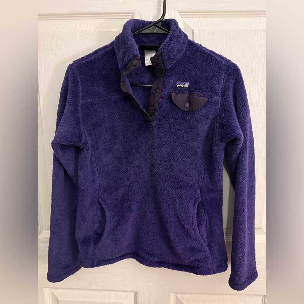 Patagonia Girls Dark Purple Snap T Fleece Pullover XL